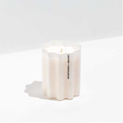 FAZEEK wave candle : leather + sandalwood